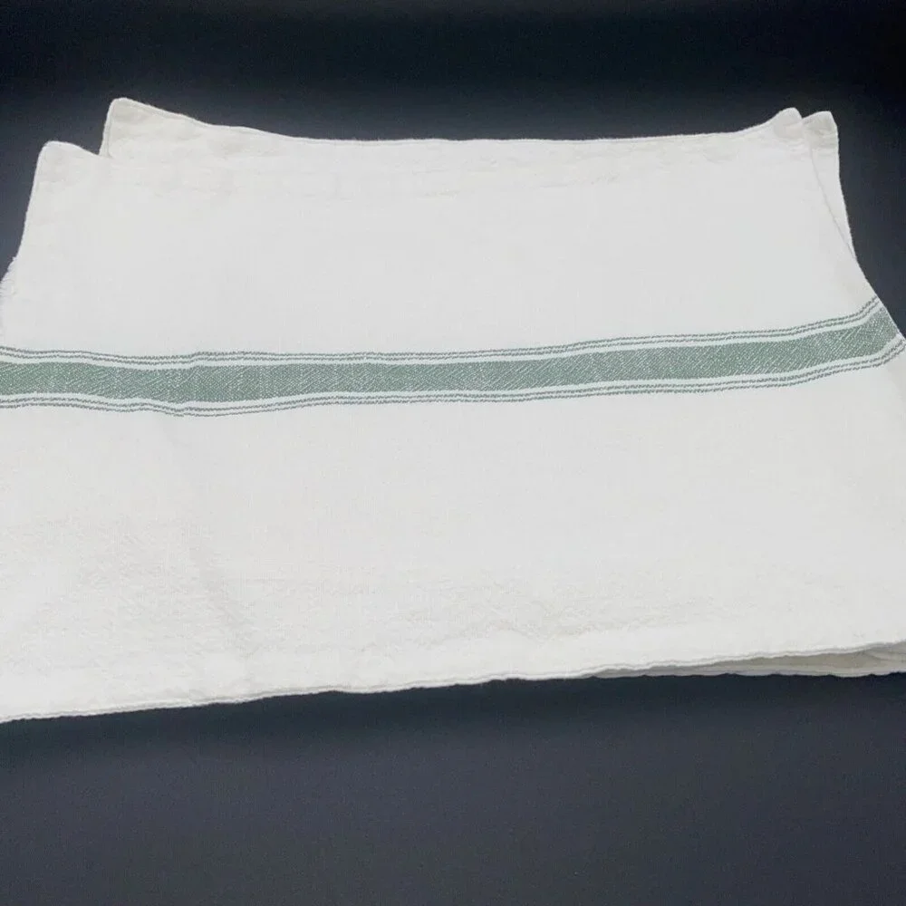 Southern Living Green Ivory Placemats Cotton Set 6 14